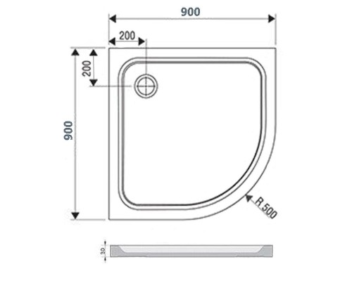 Душевой поддон из искусственного камня Ravak Elipso Pro Chrome 90х90 XA247701010 Белый