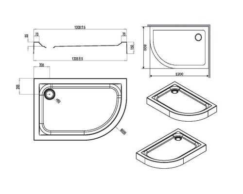 Акриловый поддон для душа AM.PM Like 120х80 R W83T-302R120W Белый