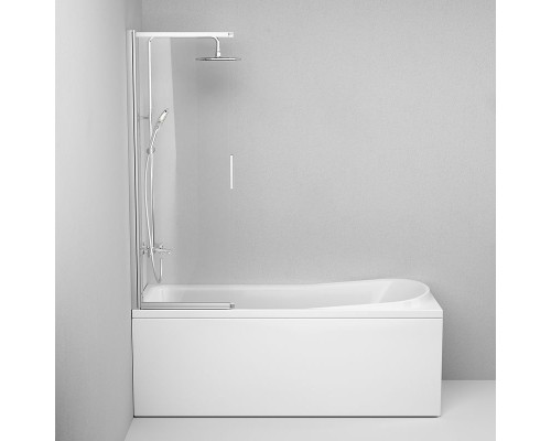 Шторка на ванну AM.PM Like W80S-100PS-150MT 100x150 профиль Хром матовый стекло прозрачное