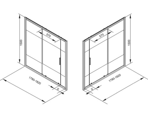 Шторка на ванну Aquanet Practic AE10-B180H150U-CP 180 243614 профиль Хром стекло прозрачное с шелкографией без боковой стенки