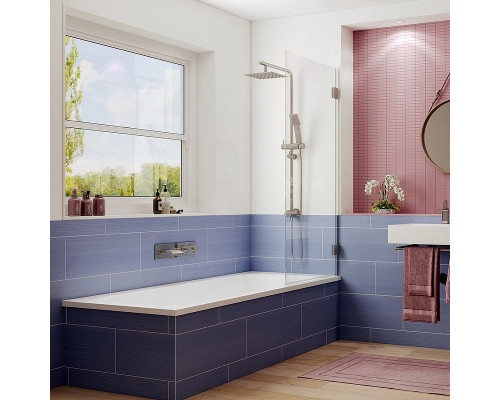 Шторка на ванну Ambassador Bath Screens 70х140 16041101 профиль Хром стекло CrystalPure