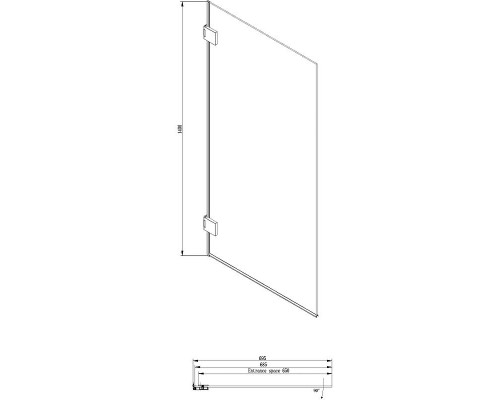 Шторка на ванну Ambassador Bath Screens 70х140 16041101 профиль Хром стекло CrystalPure