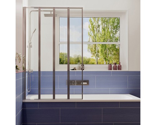 Шторка на ванну Ambassador Bath Screens 100х140 16041111L профиль Хром стекло CrystalPure