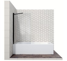 Шторка на ванну Ambassador Bath Screens 70х140 16041206 профиль Черный стекло прозрачное