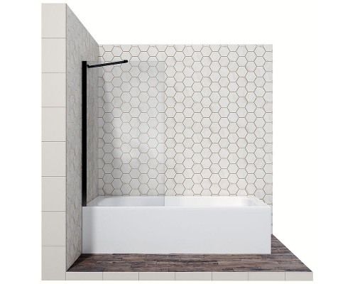 Шторка на ванну Ambassador Bath Screens 70х140 16041206 профиль Черный стекло прозрачное