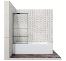 Шторка на ванну Ambassador Bath Screens 70х140 16041208 профиль Черный стекло прозрачное