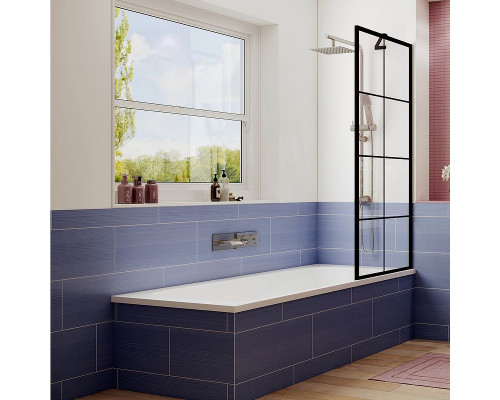 Шторка на ванну Ambassador Bath Screens 70х140 16041208 профиль Черный стекло прозрачное