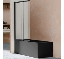 Шторка на ванну Vincea VSB 100х145 VSB-1E100CLB профиль Черный матовый стекло прозрачное