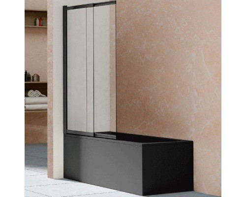 Шторка на ванну Vincea VSB 100х145 VSB-1E100CLB профиль Черный матовый стекло прозрачное