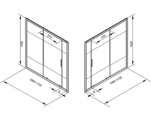 Шторка на ванну Aquanet Practic 170х80 254253 профиль Хром стекло прозрачное с шелкографией