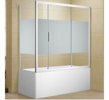 Шторка на ванну Aquanet Practic 180х75 254255 профиль Хром стекло прозрачное с шелкографией