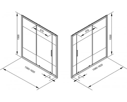 Шторка на ванну Aquanet Practic 160х75 254249 профиль Хром стекло прозрачное с шелкографией
