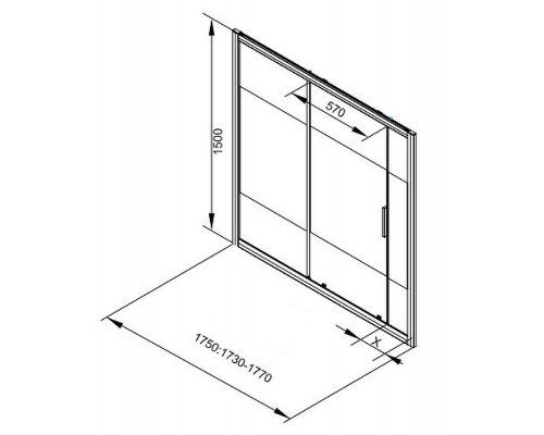 Шторка на ванну Aquanet Practic AE10-B-175H150U-CP 175 273603 профиль Хром стекло прозрачное с шелкографией