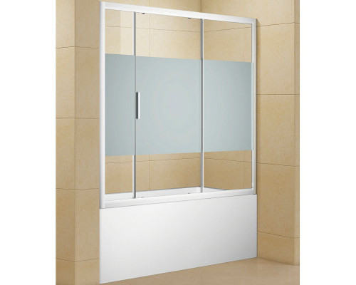 Шторка на ванну Aquanet Practic AE10-B-155H150U-CP 155 273601 профиль Хром стекло прозрачное с шелкографией