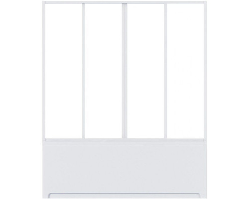 Шторка на ванну Bas Ахин/Атланта/Мальта/Индика/Нептун 170 ШТ00065 профиль Белый стекло прозрачное