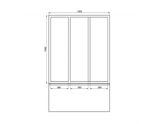 Шторка на ванну Bas Лима 130 ШТ00068 профиль Белый стекло прозрачное