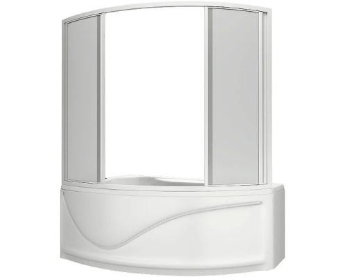 Шторка на ванну Bas Николь 170 ШТ00035 профиль Белый пластик Вотер