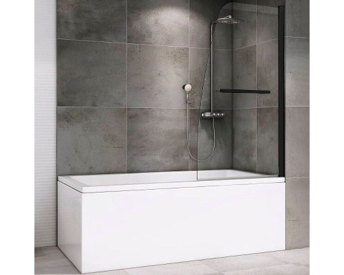Шторка на ванну Abber Ewiges Wasser AG50080B профиль Черный стекло прозрачное
