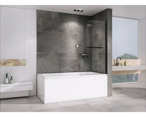 Шторка на ванну Abber Ewiges Wasser AG50080B профиль Черный стекло прозрачное