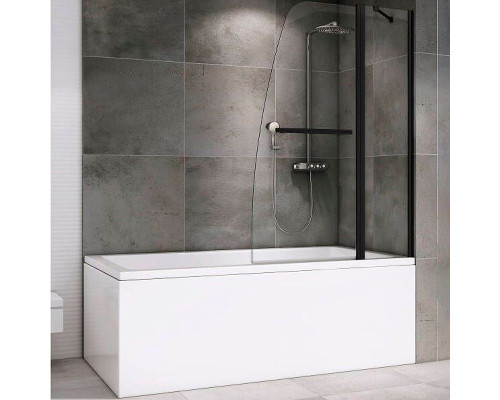 Шторка на ванну Abber Ewiges Wasser AG50100B профиль Черный стекло прозрачное