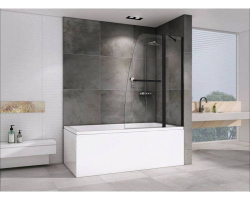 Шторка на ванну Abber Ewiges Wasser AG50100B профиль Черный стекло прозрачное
