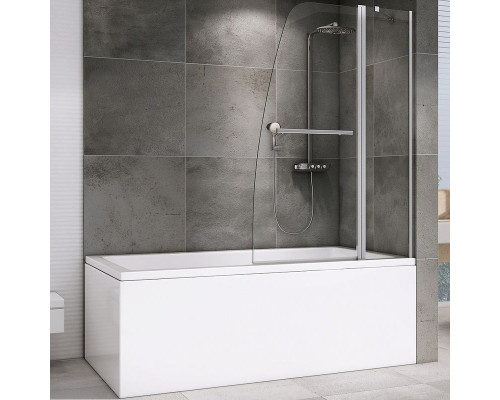 Шторка на ванну Abber Ewiges Wasser 100х140 AG50100 профиль Хром стекло прозрачное