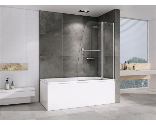 Шторка на ванну Abber Ewiges Wasser 100х140 AG50100 профиль Хром стекло прозрачное