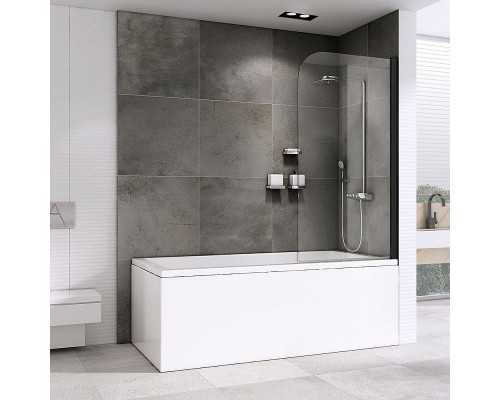 Шторка на ванну Abber Ewiges Wasser 100х140 AG52100B профиль Черный стекло прозрачное