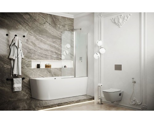 Шторка на ванну Ambassador Bath Screens 100х140 16041119 профиль Хром стекло прозрачное