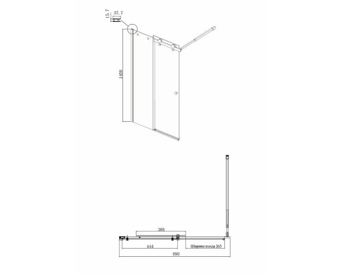 Шторка на ванну Ambassador Bath Screens 90х140 16041117 профиль Хром стекло прозрачное