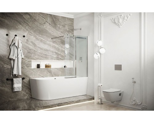 Шторка на ванну Ambassador Bath Screens 100х140 16041116 профиль Хром стекло прозрачное