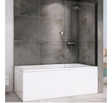 Шторка на ванну Abber Immer Offen 80x140 AG71080B профиль Черный стекло прозрачное