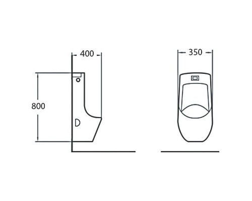 Писсуар SantiLine SL-6002MB Черный матовый с сенсорным смывом