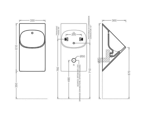 Писсуар Artceram La Fontana LFO002 01 00 Белый