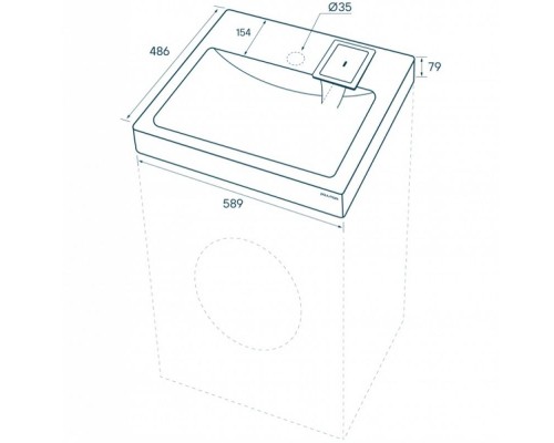 Раковина Paulmark Berg 60 PM710431 на стиральную машину Белая