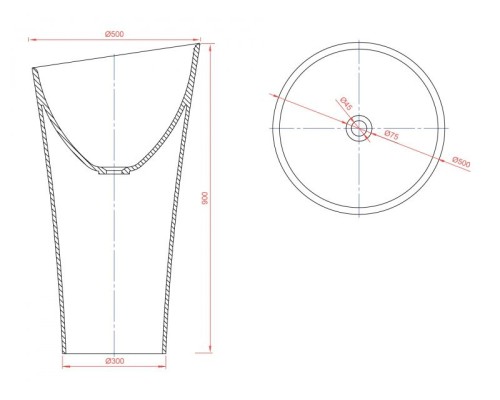 Раковина Montebianco Pisa Cono 11237 Белая