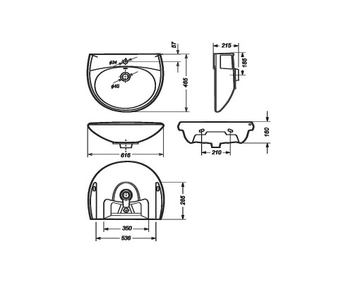 Раковина Sanita Виктория 60 VIC55SAWB01 Белая