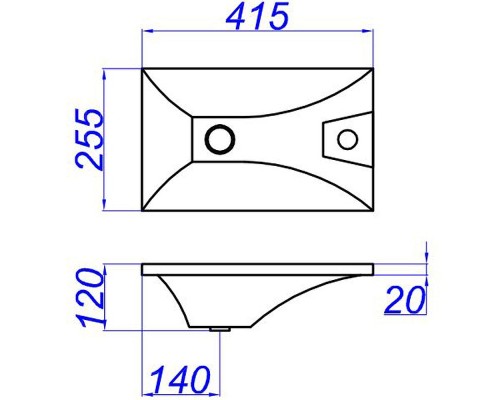 Раковина Aqwella Malaga 42 Mal.04.04.D Белая