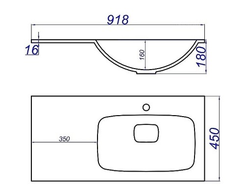 Раковина Aqwella Malaga 90 Mal.09.04.D-R Белая