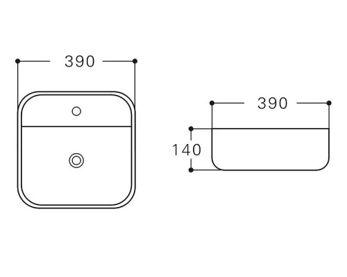 Раковина Aquanet City-2-MB 39 273669 Черная матовая