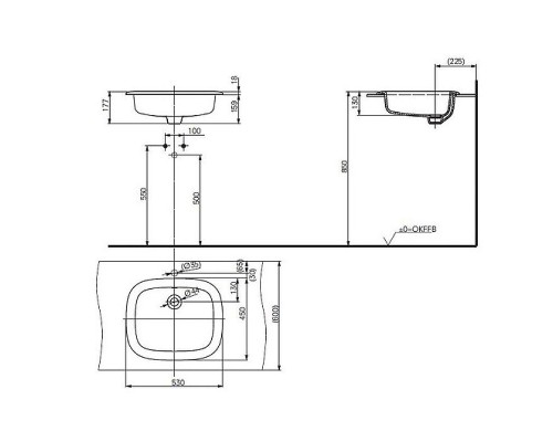 Раковина Toto Public 53 LW763Y#XW Белая