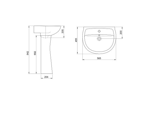 Раковина Santeri Версия 55 1.3111.5.S00.11B.0 Белая