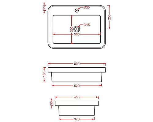 Раковина Artceram Fuori 60 TFL034 05 00 Белая матовая