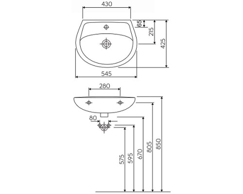Раковина Kolo Idol 55 M1115500U Белая