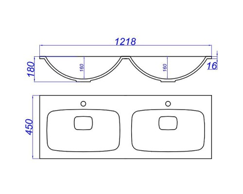 Раковина Aqwella Malaga 120 Duet Mal.12.04.D Белая