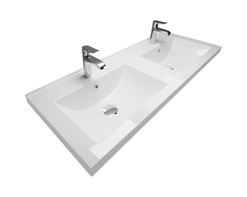 Раковина Marka One Duo 120 Polytitan У99050 двойная Белая