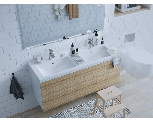 Раковина Marka One Duo 120 Polytitan У99050 двойная Белая