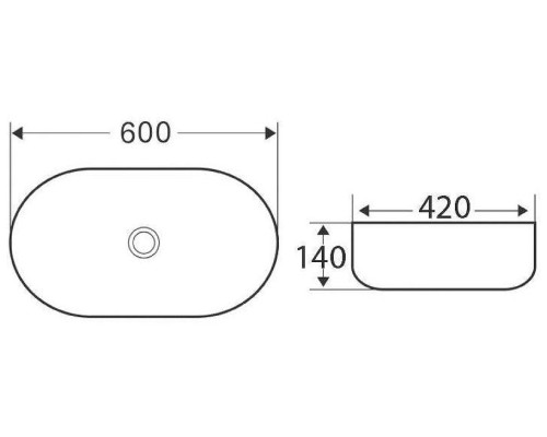 Раковина-чаша BelBagno 60 BB1084-H311 Серая матовая