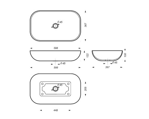 Раковина-чаша Sanita Luxe Infinity 60 INFSLWB01 Белая