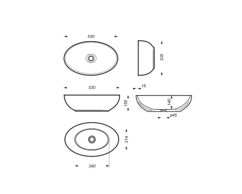 Раковина-чаша Sanita Luxe Ringo 53 RNGSLWB01 Белая